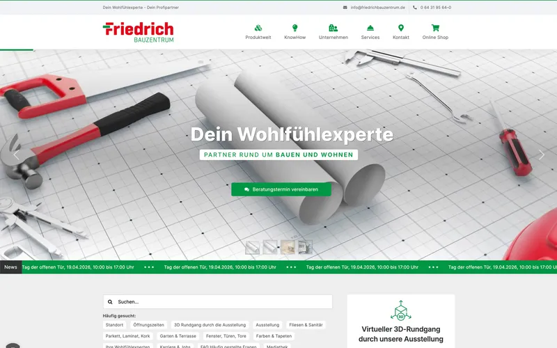 Webseite – Friedrich Bauzentrum