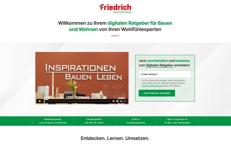 Landingpage – Friedrich Bauzentrum