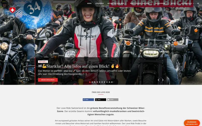 Webseite – Love Ride Switzerland