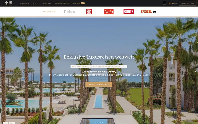 Webseite – One Luxury
