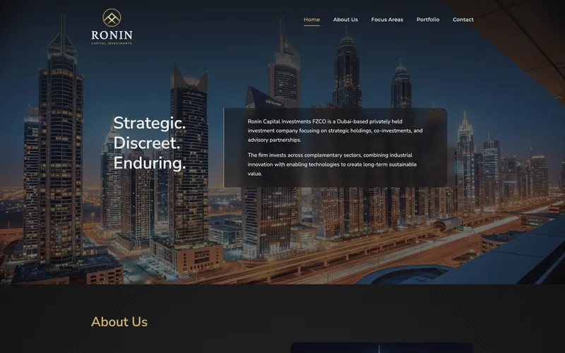 Webseite – Ronin Capital Investments