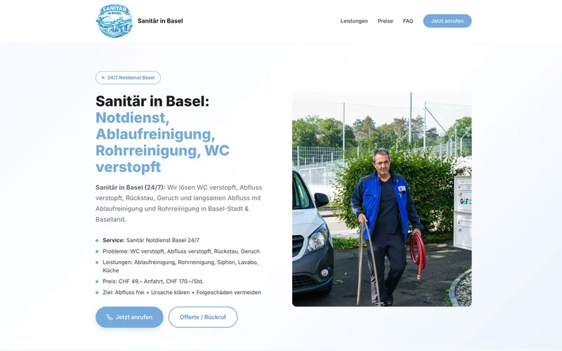 Webseite – Sanitär Basel